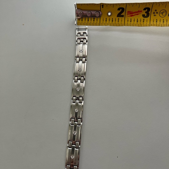 Helzberg Diamonds Stainless Steel Bracelet With Diamond Accents - Picture 8 of 10